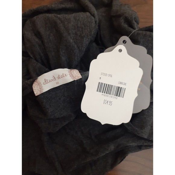 NEW Altar'd State Cardigan Women M Gray Elbow Patches Lightweight Open Academia - Picture 7 of 9